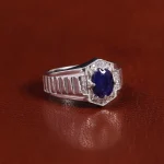 انگشتر یاقوت کبود مردانه کد 22343