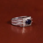 انگشتر یاقوت کبود مردانه کد 22344