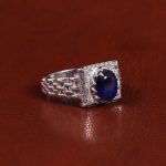 انگشتر یاقوت کبود مردانه کد 22346