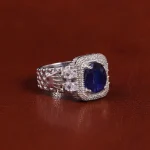 انگشتر یاقوت کبود مردانه کد 22347