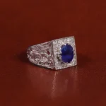 انگشتر یاقوت کبود مردانه کد 22349