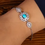 دستبند فیروزه زنانه کد 21790