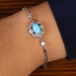 دستبند فیروزه زنانه کد 21797