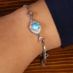 دستبند فیروزه زنانه کد 21798