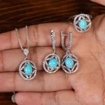 نیم ست فیروزه زنانه کد 21807