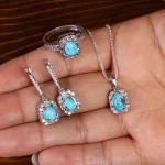 نیم ست فیروزه زنانه کد 21812