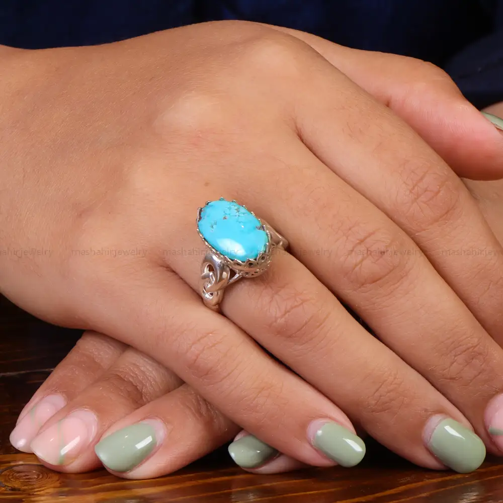 انگشتر فیروزه شجری زنانه کد 21816