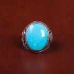 انگشتر فيروزه عجمی مردانه کد 21834