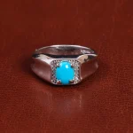 انگشتر فيروزه عجمی مردانه کد 21847