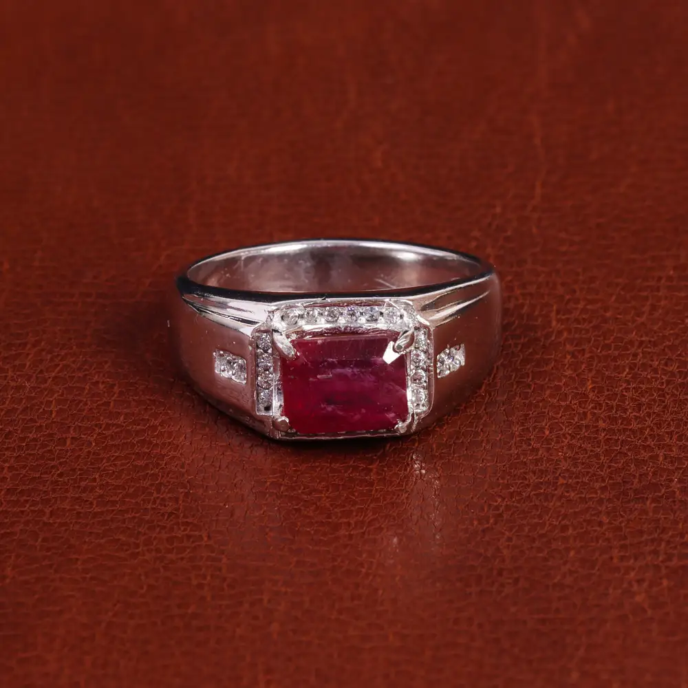 انگشتر یاقوت سرخ مردانه کد 21848