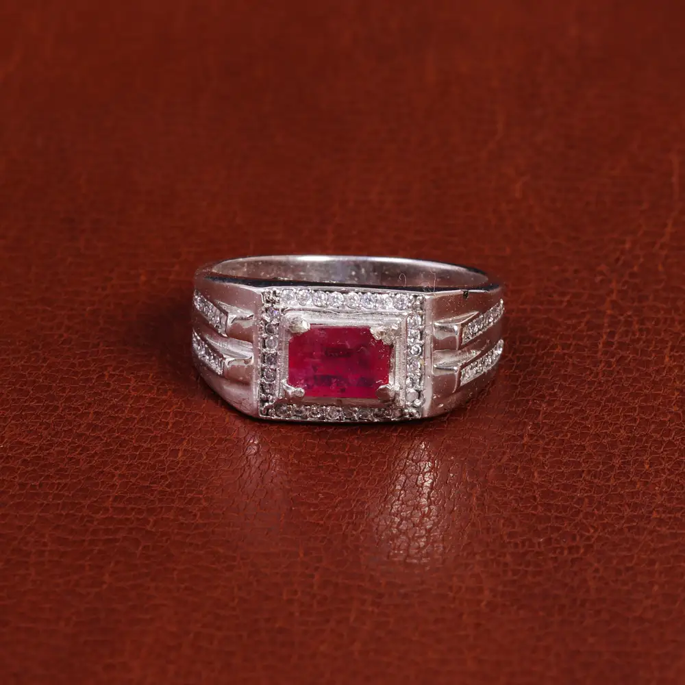 انگشتر یاقوت سرخ مردانه کد 21850