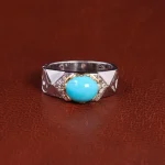 انگشتر فيروزه عجمی مردانه کد 21858