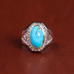 انگشتر فیروزه شجری مردانه کد 21863