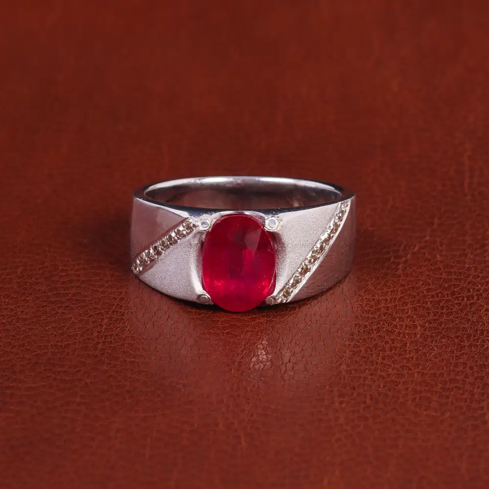 انگشتر یاقوت سرخ مردانه کد 21871