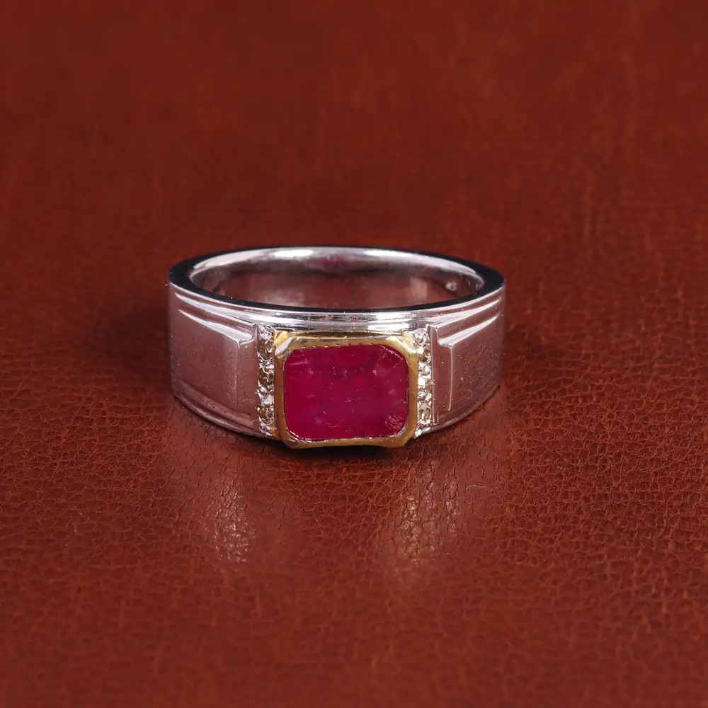 انگشتر یاقوت سرخ مردانه کد 21872