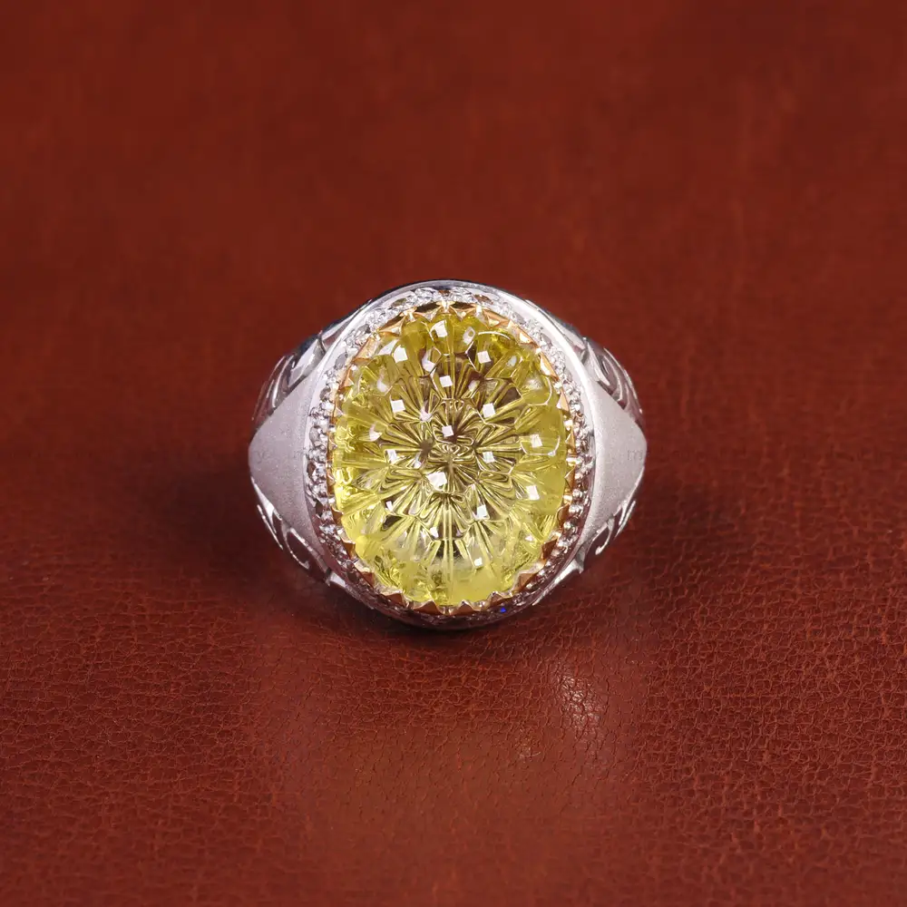 انگشتر سیترین مردانه کد 21879