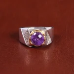 انگشتر آمیتیست مردانه کد 21881