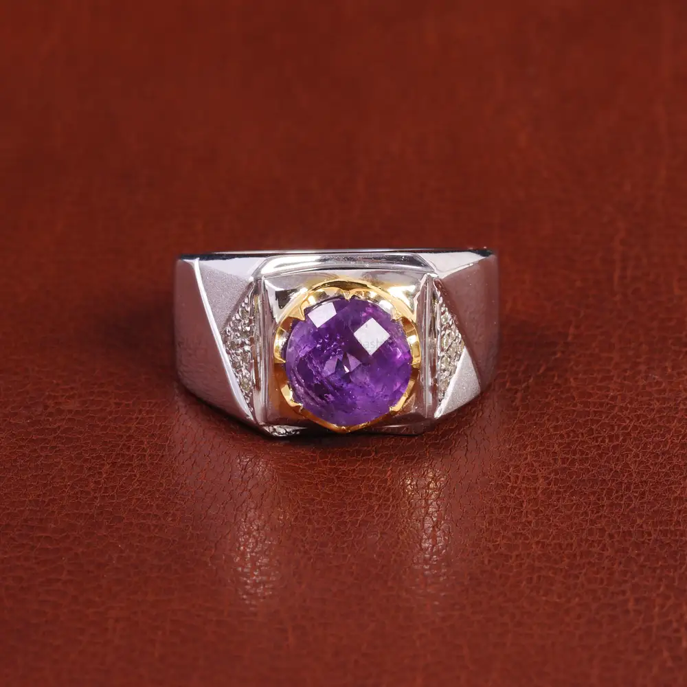 انگشتر آمیتیست مردانه کد 21881