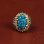 انگشتر فیروزه شجری مردانه کد 21883