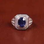 انگشتر یاقوت کبود مردانه کد 21888