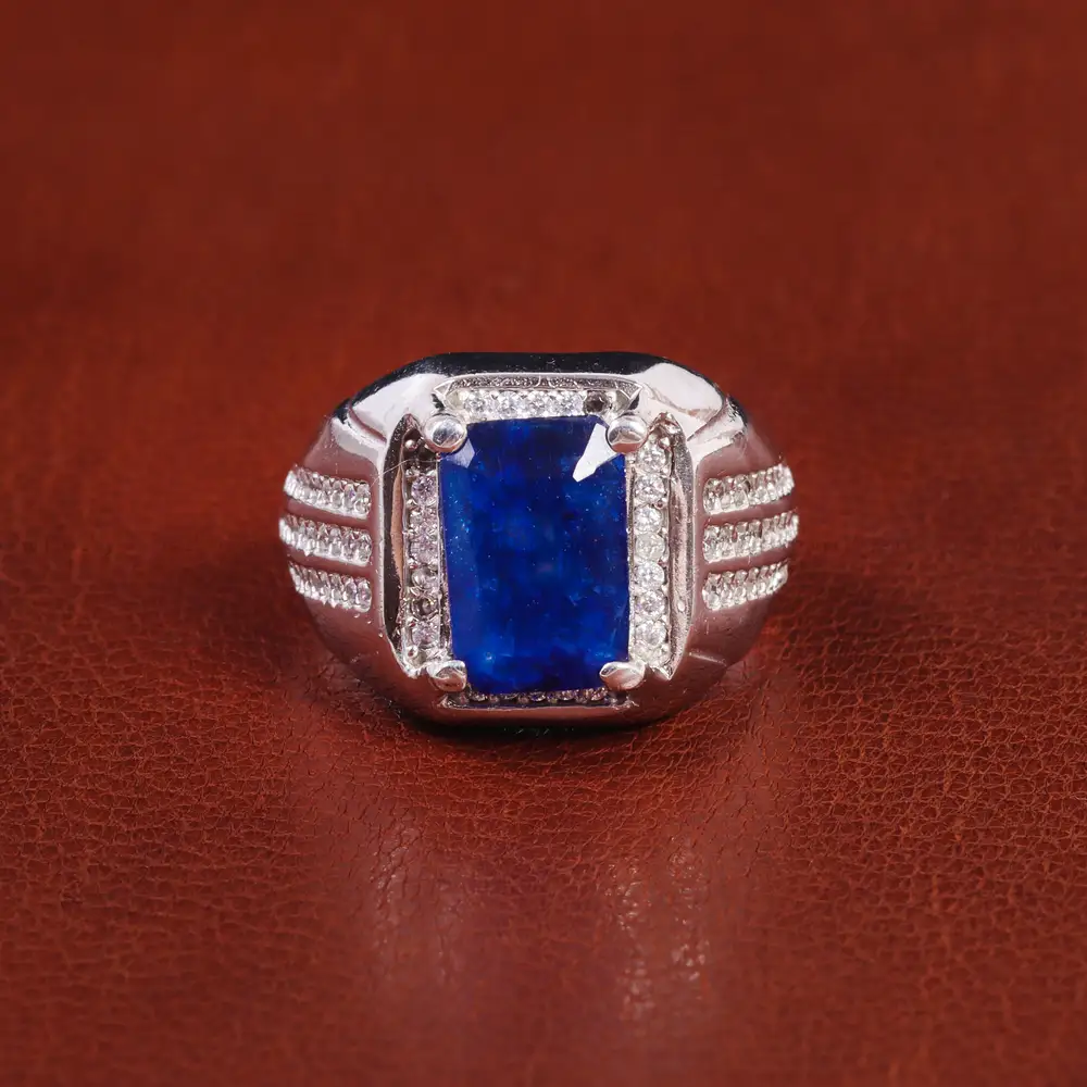 انگشتر یاقوت کبود مردانه کد 21892