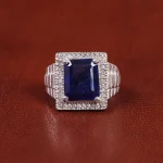 انگشتر یاقوت کبود مردانه کد 21893