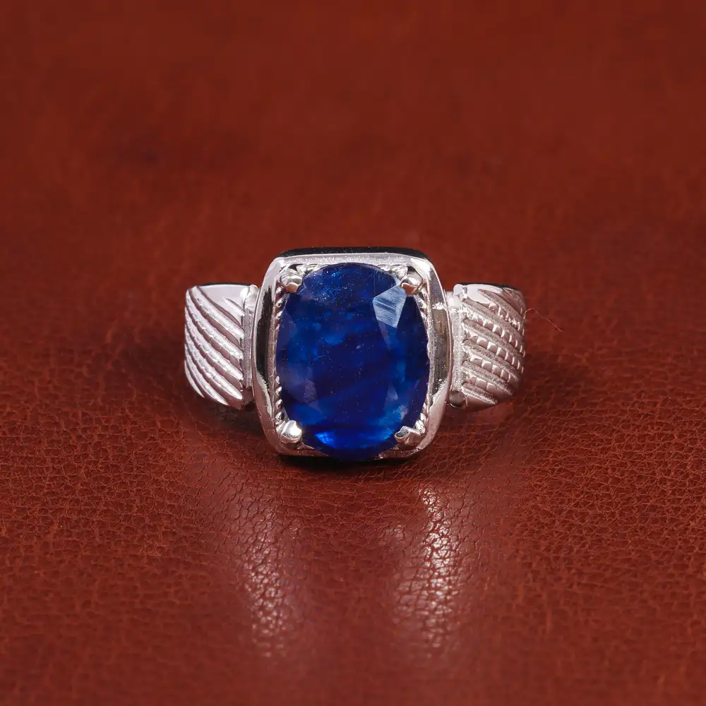 انگشتر یاقوت کبود مردانه کد 21894