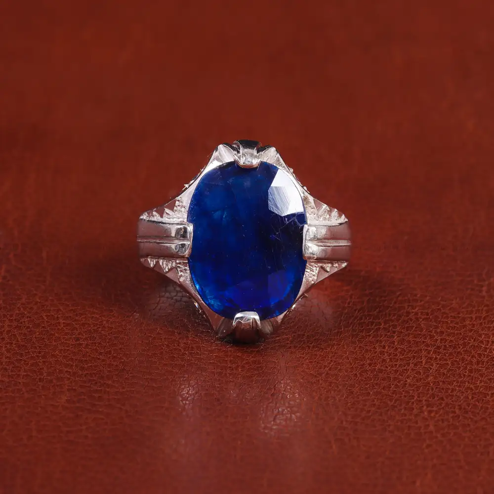 انگشتر یاقوت کبود مردانه کد 21895