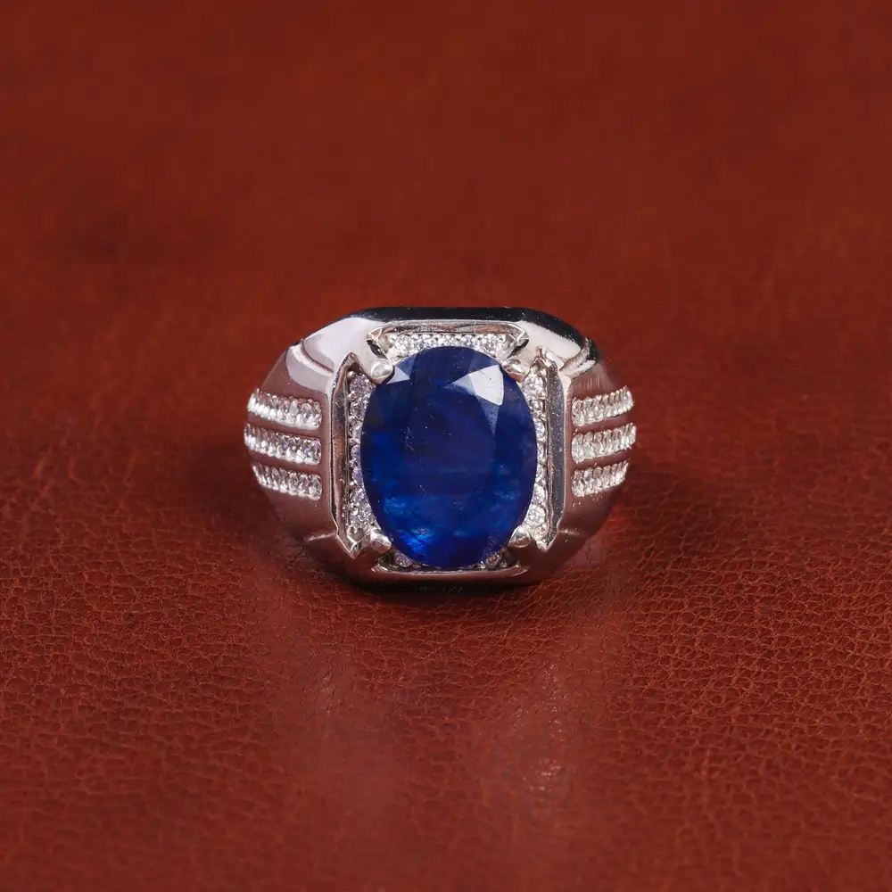 انگشتر یاقوت کبود مردانه کد 21901