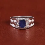 انگشتر یاقوت کبود مردانه کد 21907