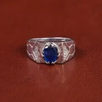 انگشتر یاقوت کبود مردانه کد 21908