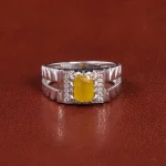 انگشتر یاقوت زرد مردانه کد 21919