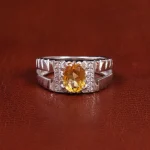 انگشتر سیترین مردانه کد 21920