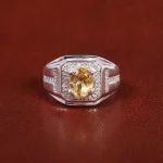 انگشتر سیترین مردانه کد 21921