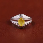 انگشتر یاقوت زرد مردانه کد 21922