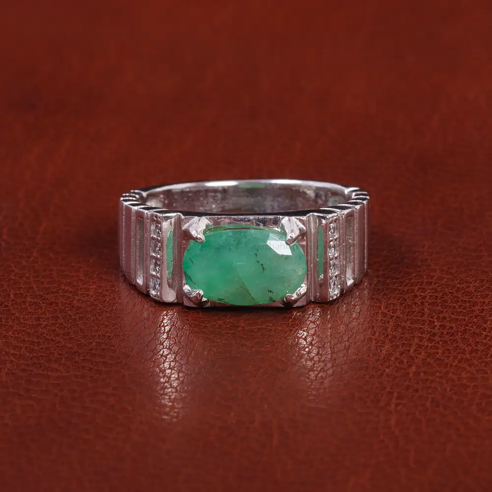 انگشتر زمرد مردانه کد 21928