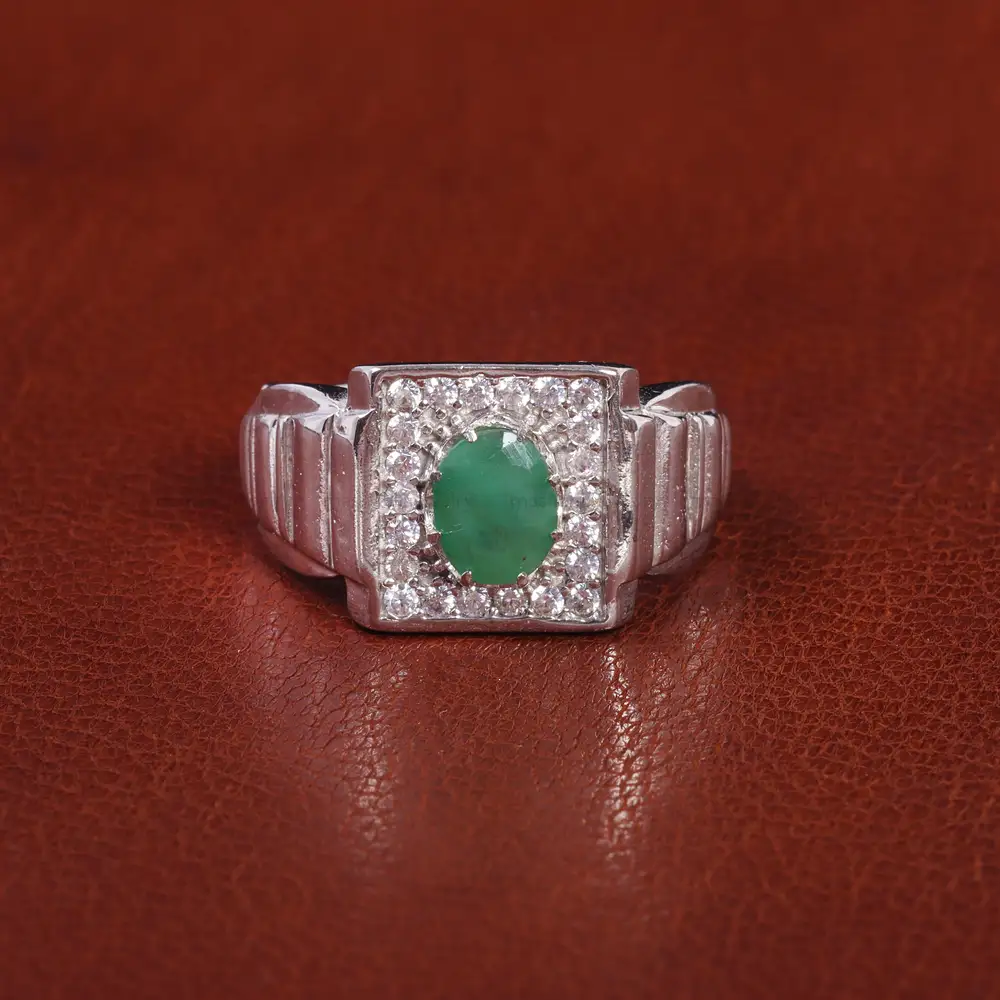 انگشتر زمرد مردانه کد 21930