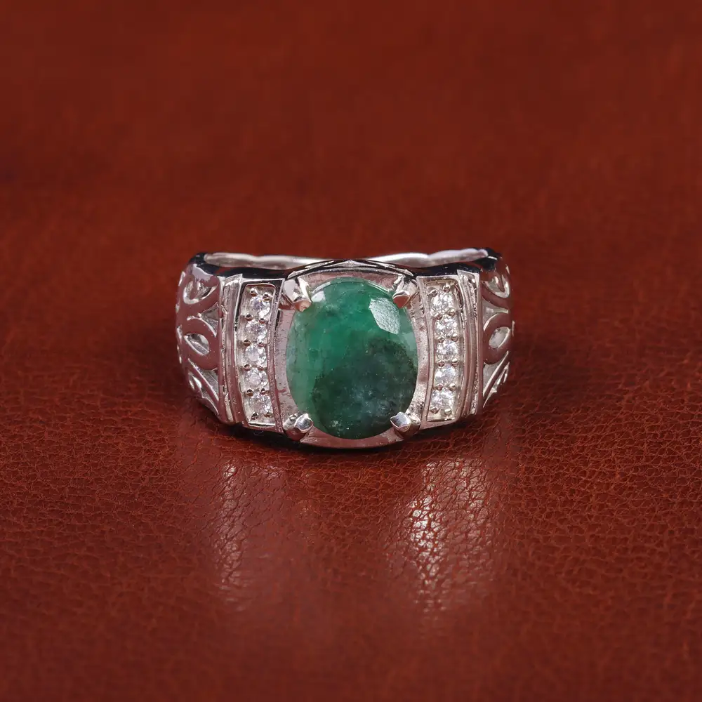 انگشتر زمرد مردانه کد 21931