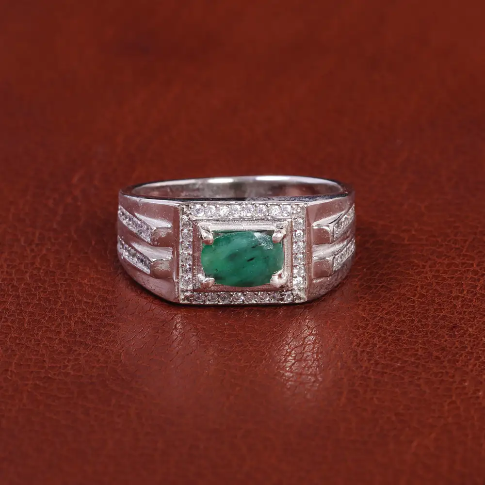 انگشتر زمرد مردانه کد 21933