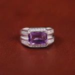 انگشتر آمیتیست مردانه کد 21936