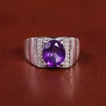 انگشتر آمیتیست مردانه کد 21939