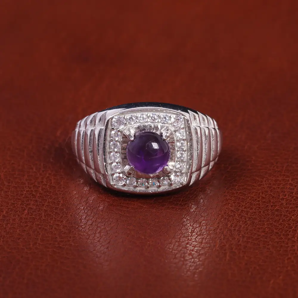 انگشتر آمیتیست مردانه کد 21941