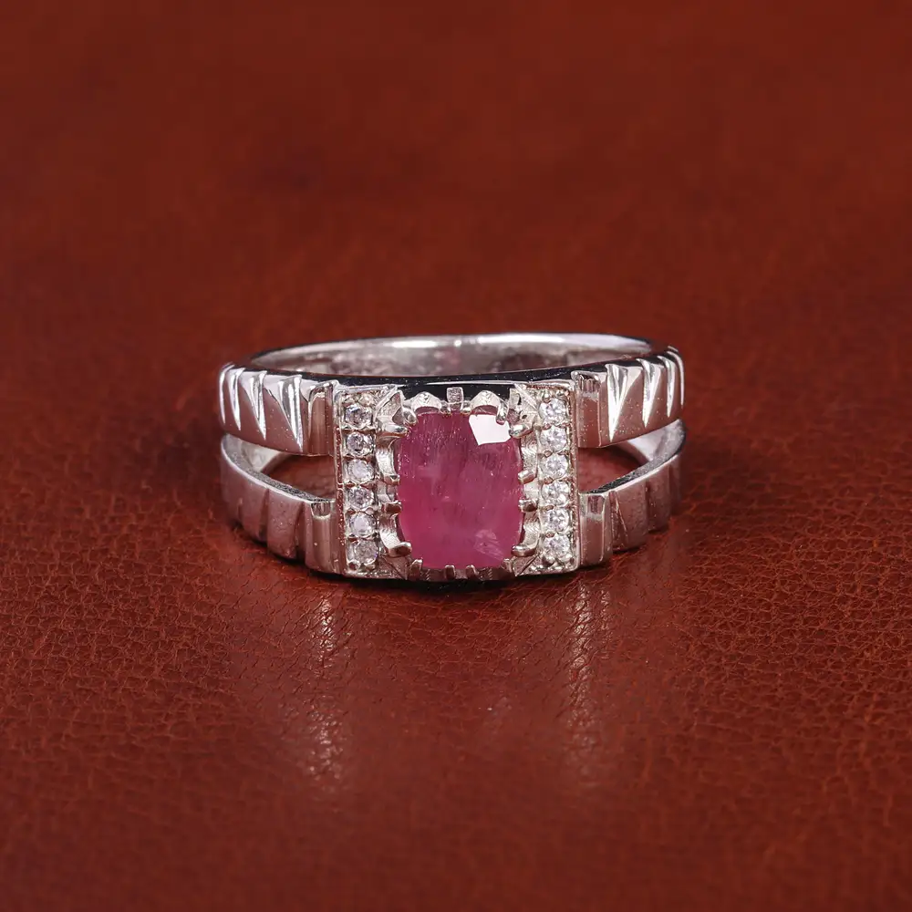 انگشتر یاقوت سرخ مردانه کد 21942