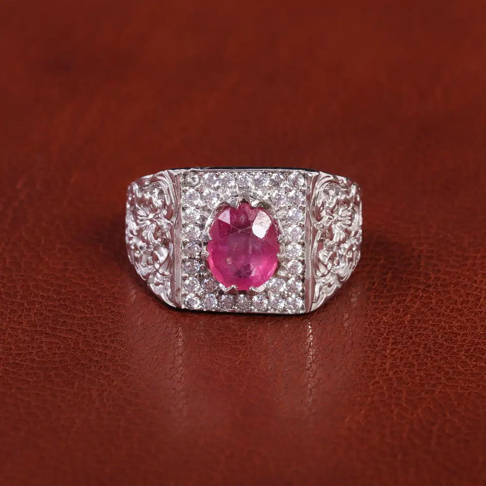 انگشتر یاقوت سرخ مردانه کد 21948