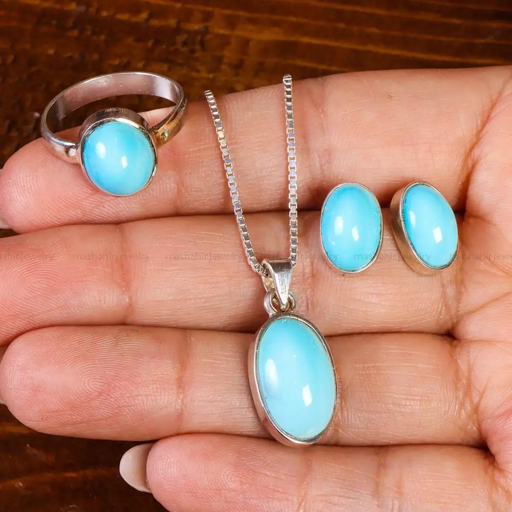 نیم ست فیروزه زنانه کد 21970