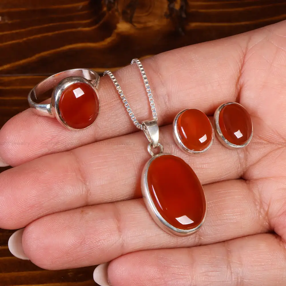 نیم ست عقیق زنانه کد 21973