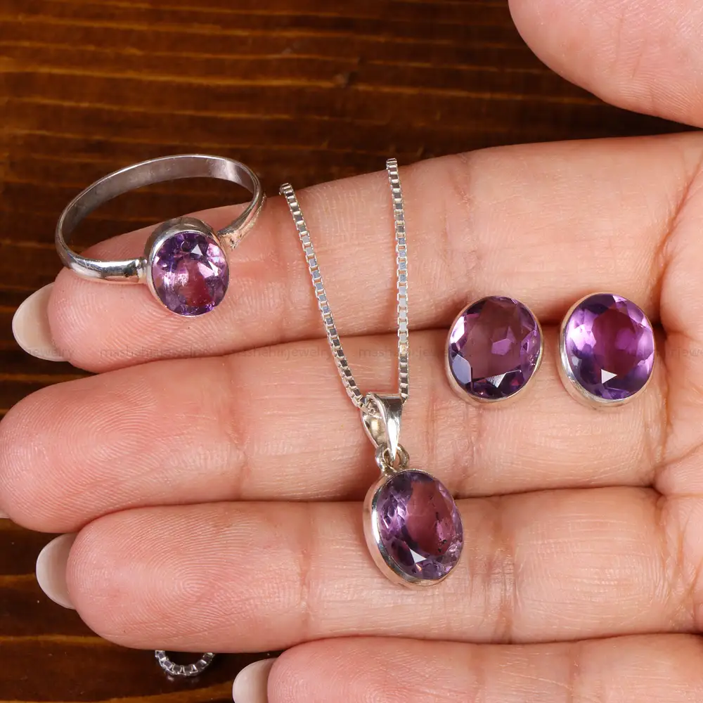 نیم ست آمیتیست زنانه کد 21975