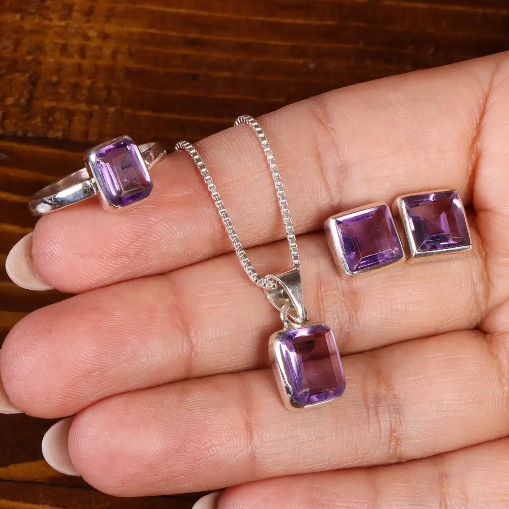 نیم ست آمیتیست زنانه کد 21976