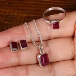 نیم ست یاقوت سرخ زنانه کد 21978