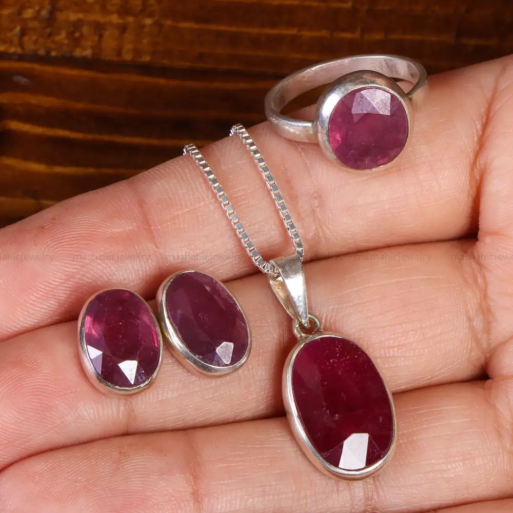 نیم ست یاقوت سرخ زنانه کد 21981